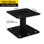 Black Height Adjustable Bolt Down Post Support Support | Adjustable Post Bracket Ideal for Pergolas And Garden Structures
