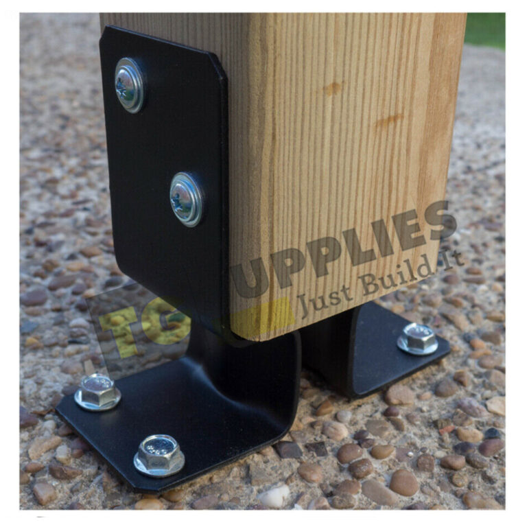 Black Bolt Down Pergola Post Support Post Bracket Post Anchor – TG ...