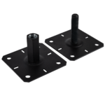Black Height Adjustable Bolt Down Post Support Support | Adjustable Post Bracket Ideal for Pergolas And Garden Structures