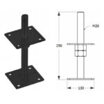 Black Heavy Duty Galvanised Adjustable Post Support