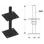 Black Heavy Duty Galvanised Adjustable Post Support