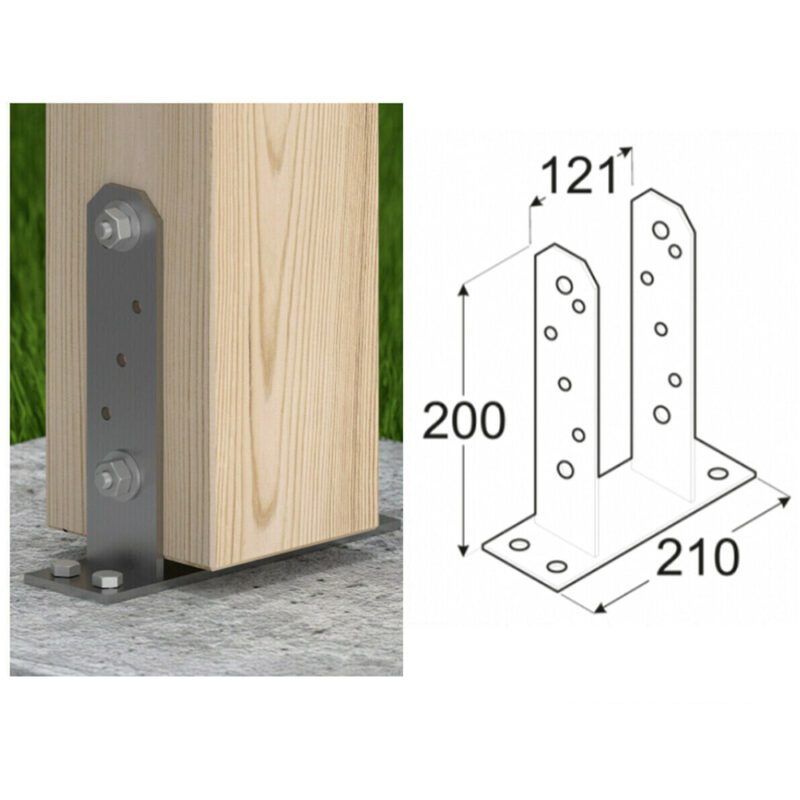 Heavy Duty Galvanised Bolt Down Pergola Post Support