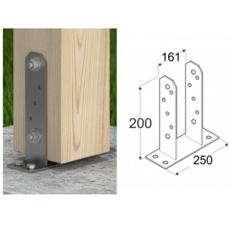 Heavy Duty Galvanised Bolt Down Pergola Post Support