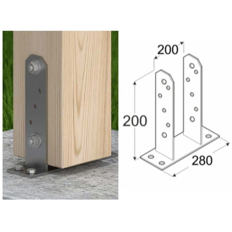 Heavy Duty Galvanised Bolt Down Pergola Post Support