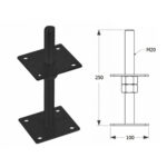 100mm black adjustable post support