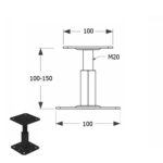 black 100mm adjustable post support