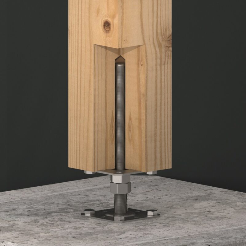 Heavy Duty Galvanised Height Adjustable Pergola Post Support