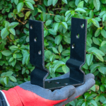 Heavy Duty Black Bolt Down Pergola Post Support | Black Bolt Down Post Anchor | Black Timber Post Bracket