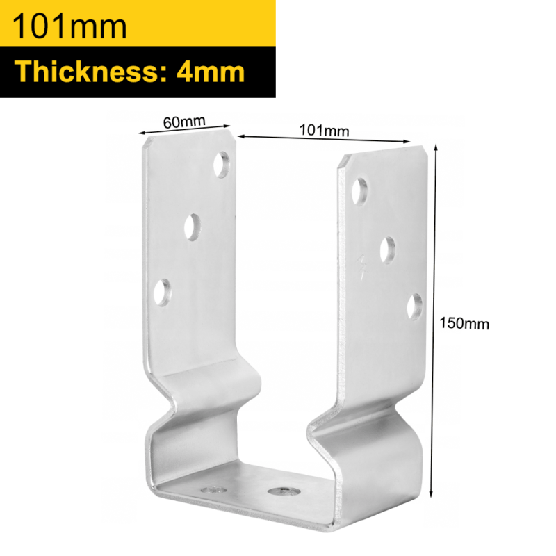 Heavy Duty Galvanised Elevated Pergola Bolt Down Post Support | Fence Post Support | Wooden Post Bracket Support