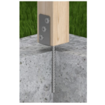 Heavy Duty Galvanised Concrete In U Shape Pergola Post Support - 40mm Depth