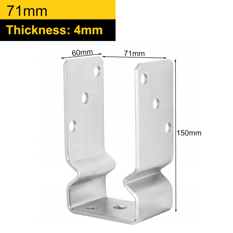 Heavy Duty Galvanised Elevated Pergola Bolt Down Post Support | Fence Post Support | Wooden Post Bracket Support