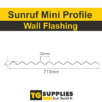 PVC Clear Mini Corrugated Roofing Profile Wall Flashing For Mini Sunruf Roofing Range - 713mm