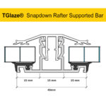 Rafter Supported TGlaze® Snapdown Glazing Bars for 10, 16 and 25mm Polycarbonate Sheets