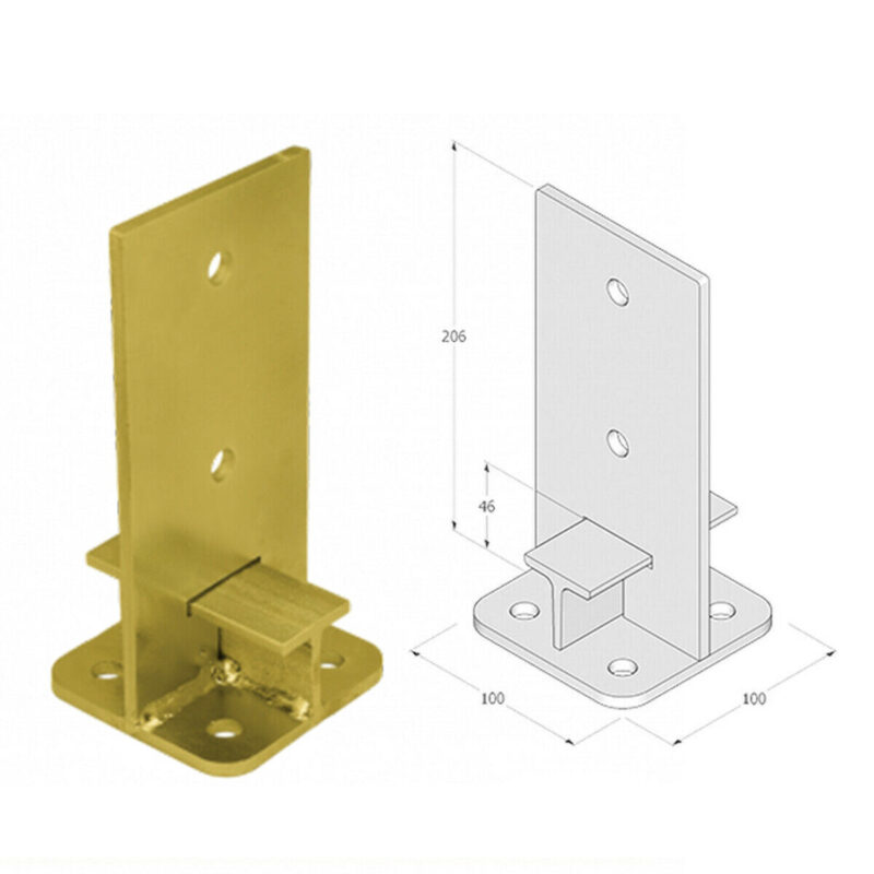 yellow zinc internal post support 100mm