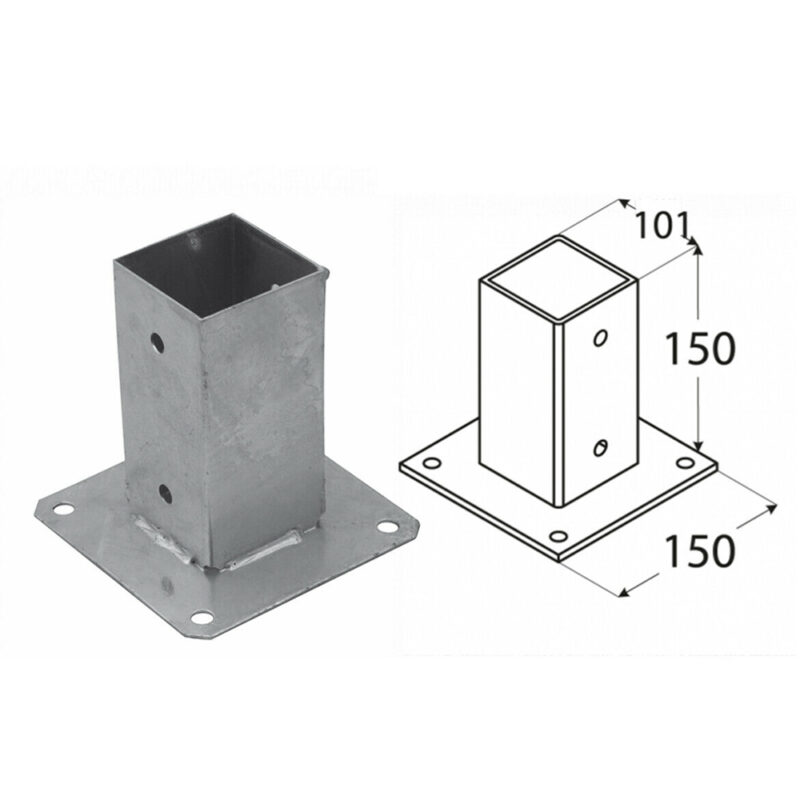 101mm galvanised bolt down support