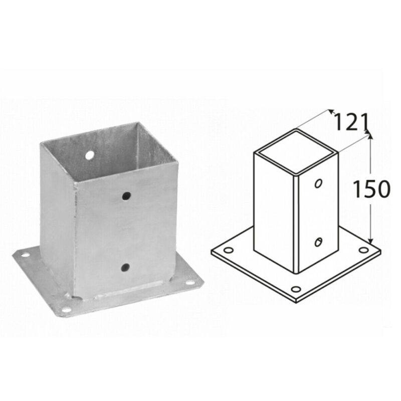 121mm galvanised bolt down support