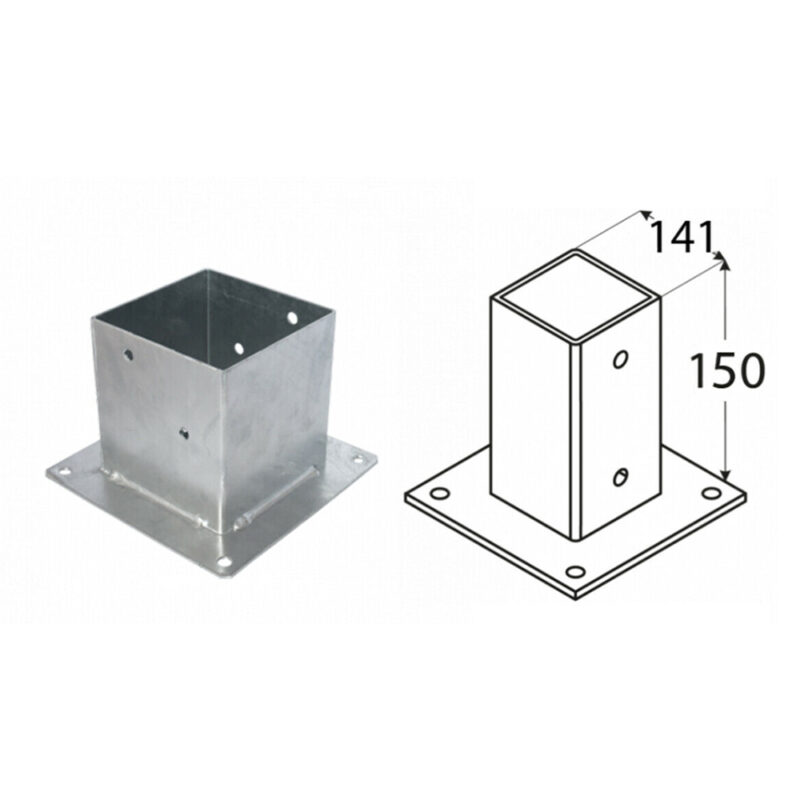 141mm galvanised bolt down support