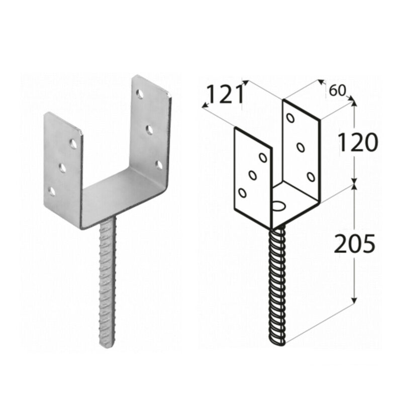 121mm u shape for concrete post support