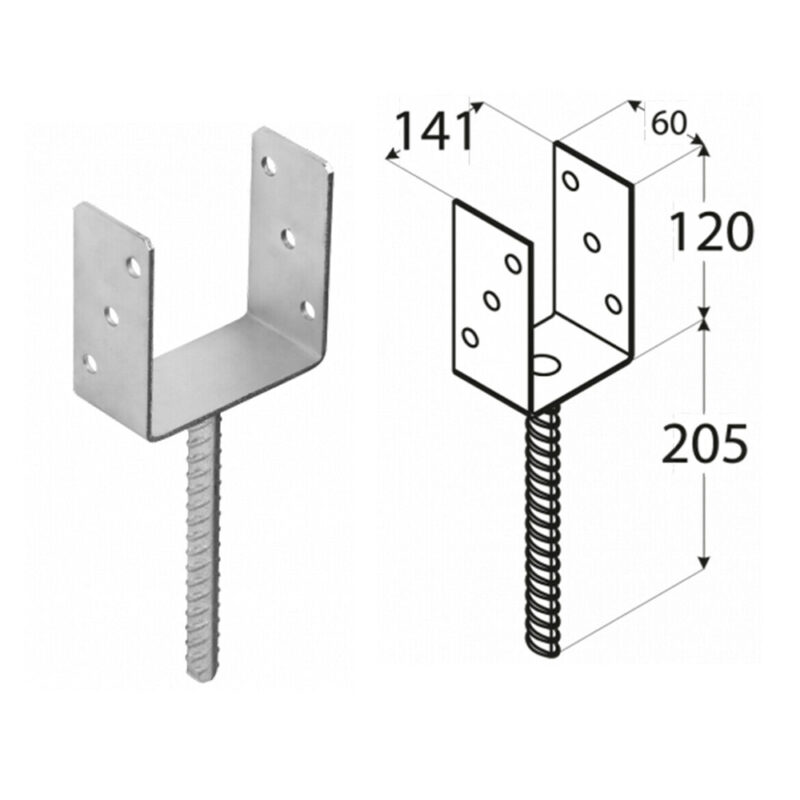 141mm u shape for concrete post support