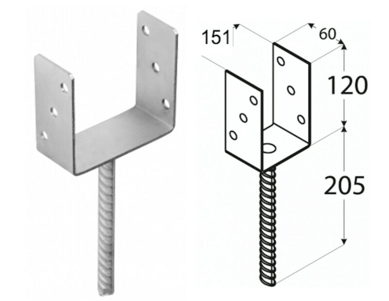 151mm u shape for concrete post support