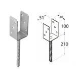 51mm u shape concrete in post support