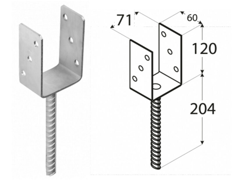 70mm u shape for concrete post support