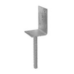 Heavy Duty Silver Galvanised L Shape Concrete in Pergola Post Support