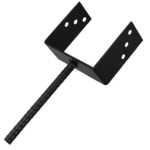Heavy Duty Black Concrete In U Shape Pergola Post Support | Pergola Post Ground Anchor