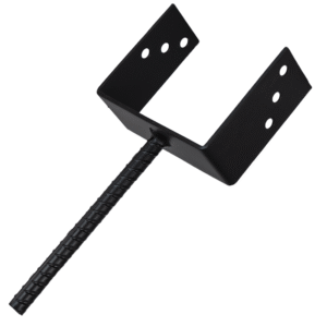 Heavy Duty Black Concrete In U Shape Pergola Post Support | Pergola Post Ground Anchor
