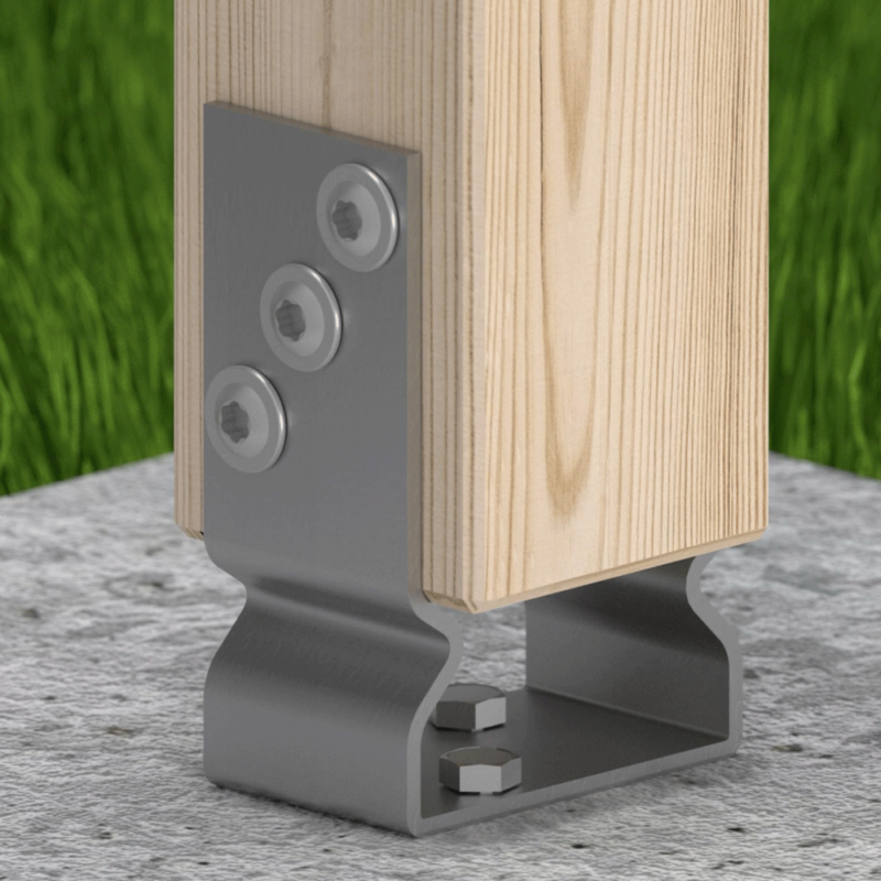 Heavy Duty Galvanised Elevated Pergola Bolt Down Post Support | Fence Post Support | Wooden Post Bracket Support