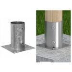 round galvanised post support