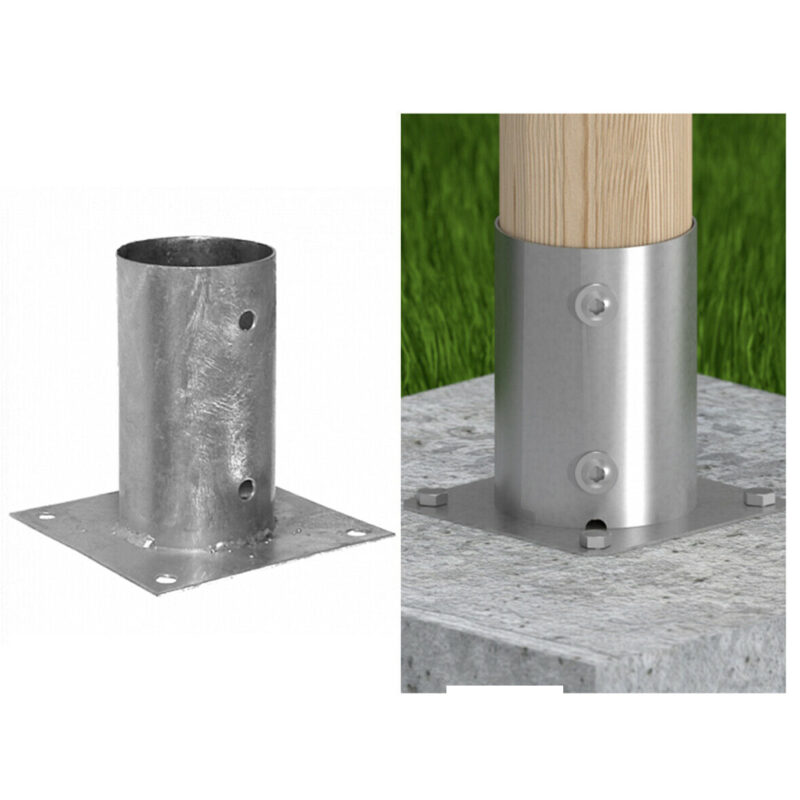 round galvanised post support