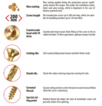 TORX countersunk wood screws self-drilling