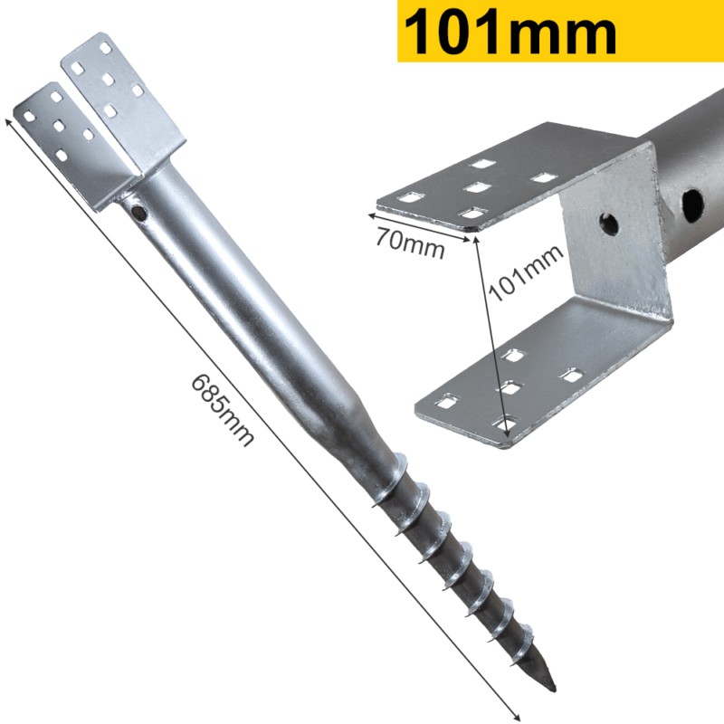Heavy Duty Galvanised Ground Screw | Ground Anchor | Post Spike Support | Foundation Screw