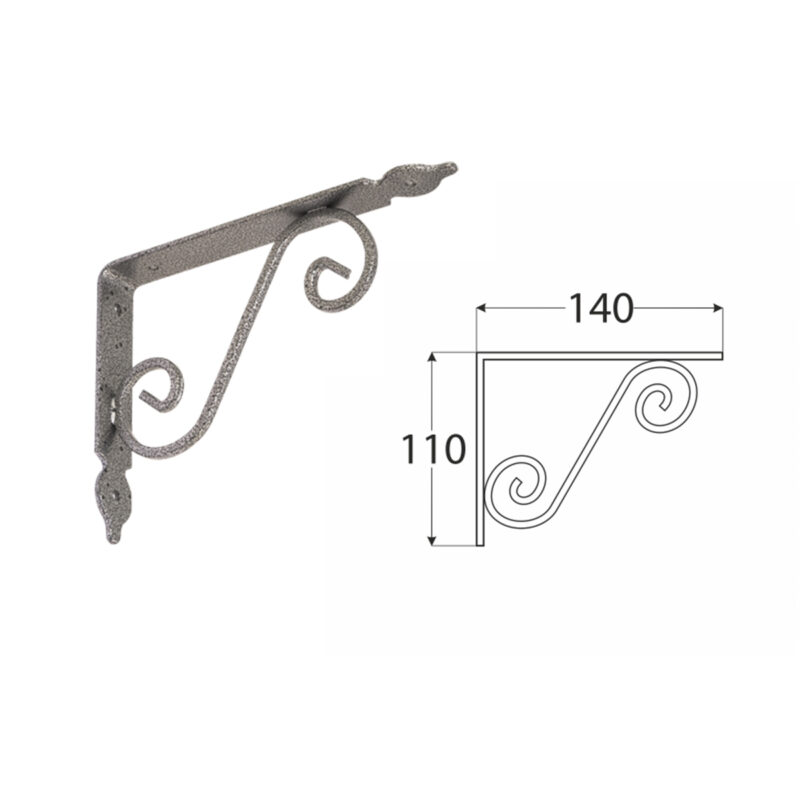 silver metal shelf supports brackets