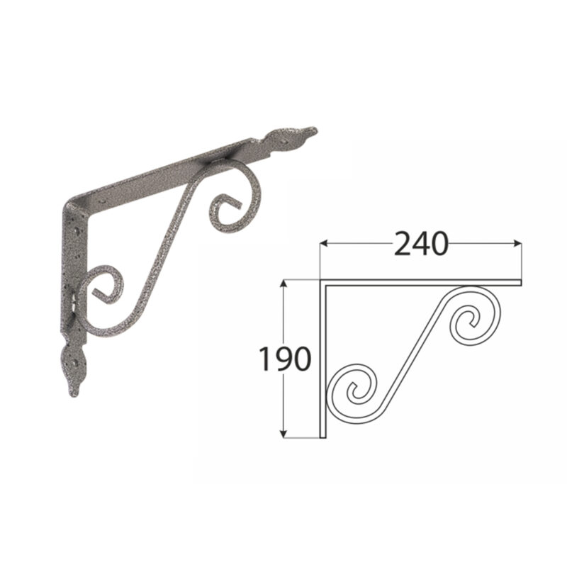 silver metal shelf supports brackets