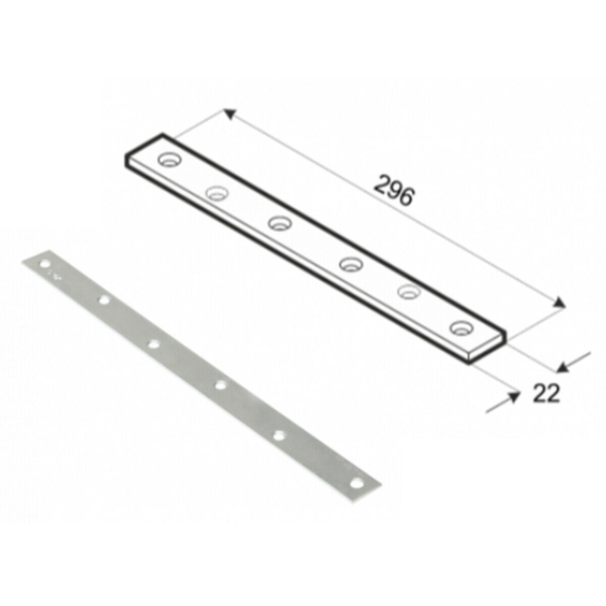 thumbnail image 2 of Prostko Flat Bracket Galvanised Steel – Straight Plate Brace, Timber Mending Joint, 4-Hole 2 of 5