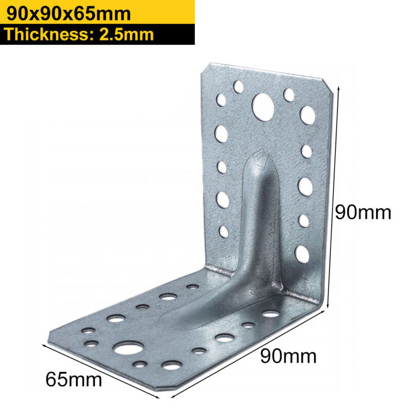 Heavy Duty Galvanised Reinforced Angle Brackets | Corner Braces | Structural Repair Brackets