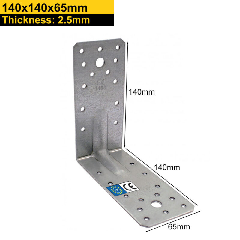 Heavy Duty Galvanised Reinforced Angle Brackets | Corner Braces | Structural Repair Brackets