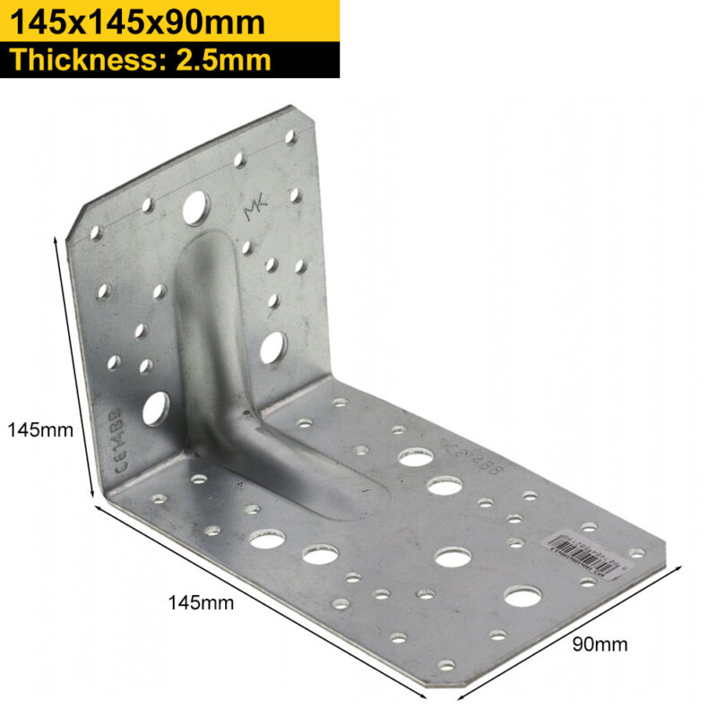 Heavy Duty Galvanised Reinforced Angle Brackets | Corner Braces | Structural Repair Brackets