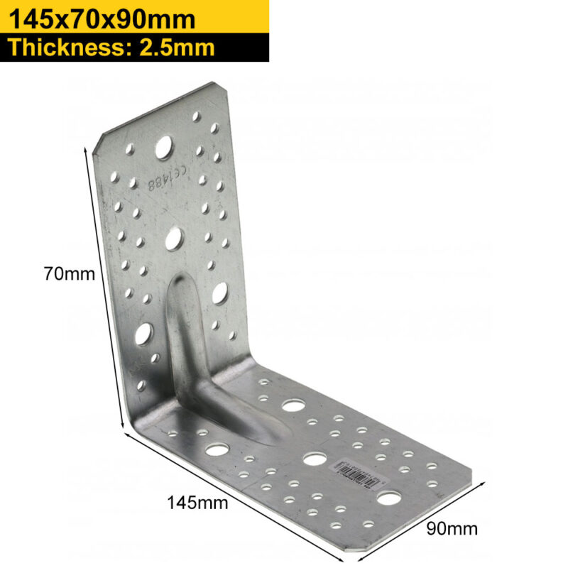 Heavy Duty Galvanised Reinforced Angle Brackets | Corner Braces | Structural Repair Brackets