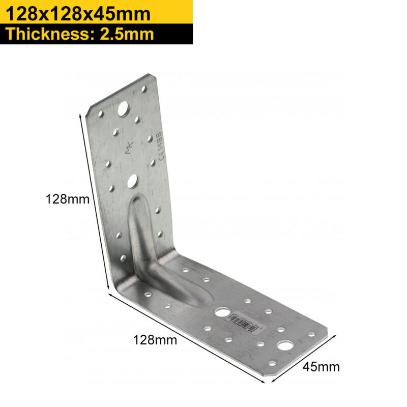 Heavy Duty Galvanised Reinforced Angle Brackets | Corner Braces | Structural Repair Brackets