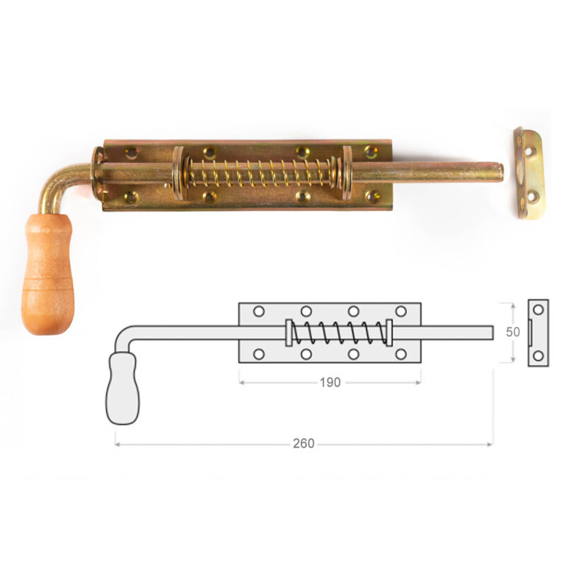 heavy duty spring loaded drop bolt