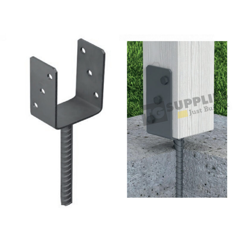 Heavy Duty Anthracite Grey Concrete in Pergola Post Support Base