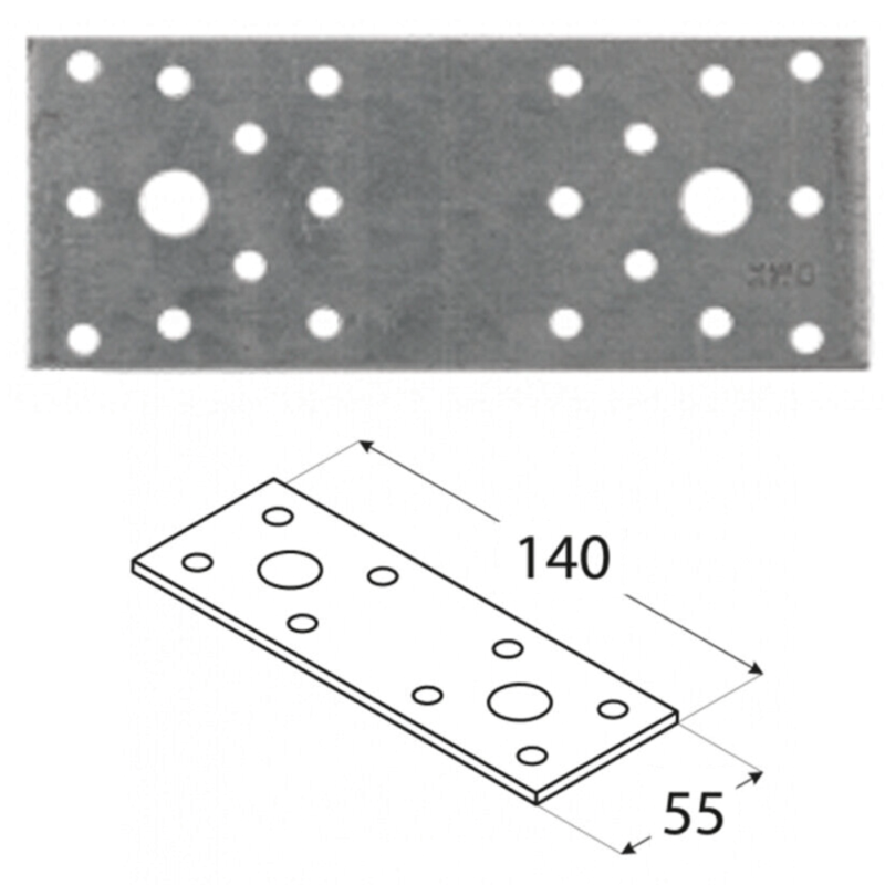 Single 2.5mm Thick Heavy Duty Galvanised Strong Jointing Mending Plate
