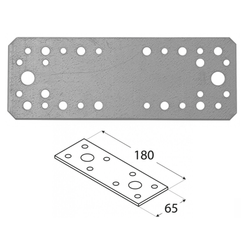 Single 2.5mm Thick Heavy Duty Galvanised Strong Jointing Mending Plate