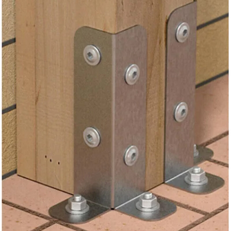 Heavy Duty Pergola Bolt Down Post Support | Wooden Post Corner Bolt Down Bracket