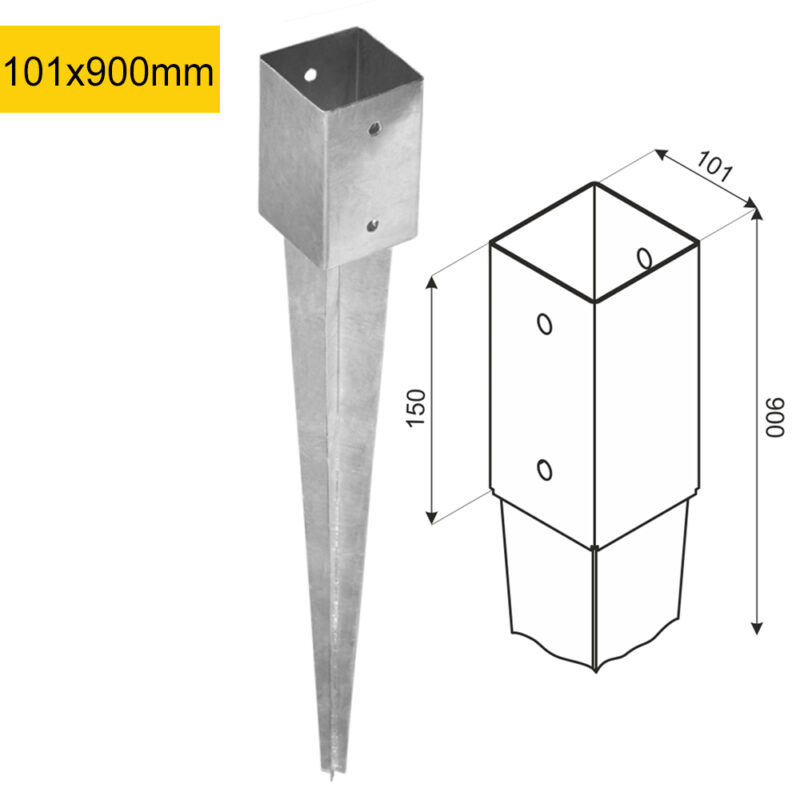 Heavy Duty Hot Dip Galvanised Pergola Post Spike | Fence Spike | Wooden Post Ground Anchor