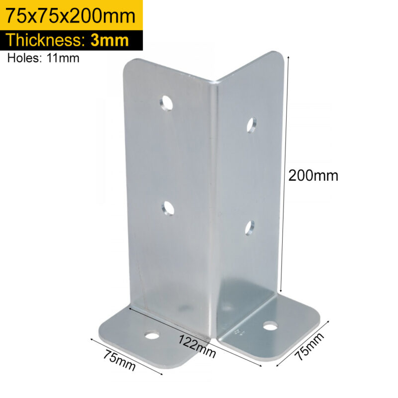 Heavy Duty Pergola Bolt Down Post Support | Wooden Post Corner Bolt Down Bracket