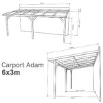 Lean-to Carport Adam Complete Self-Assembly Kit